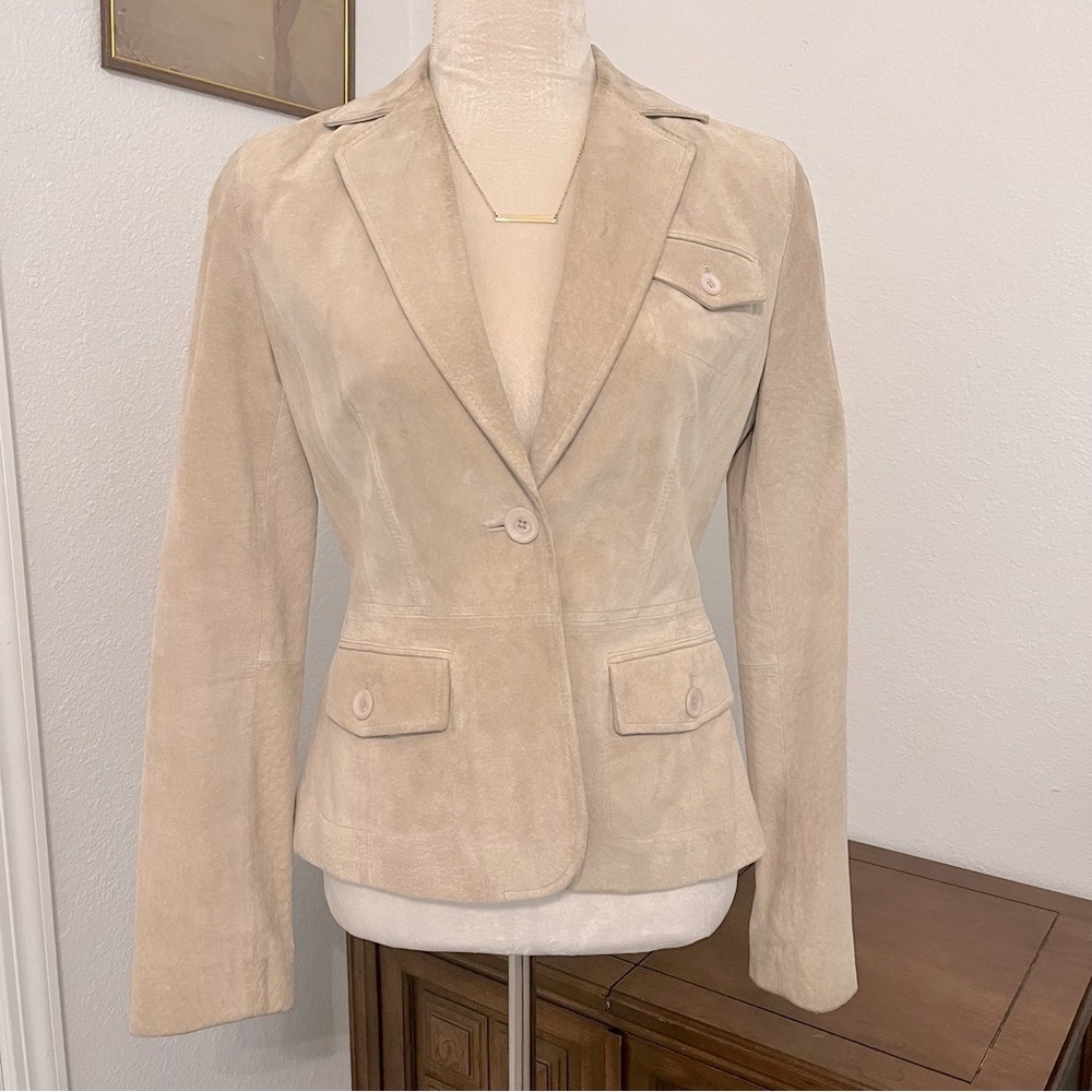 Ann Taylor Loft 100% Leather Jacket Size 4 Tan Leather Jacket